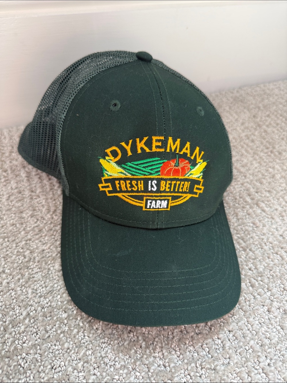 Dykeman Farm Green Mesh-Back Trucker Cap